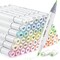 Ohuhu Pastel Alcohol Brush Markers 48 Colors Brush &#x26; Fine Double Tipped Art Alcohol Markers